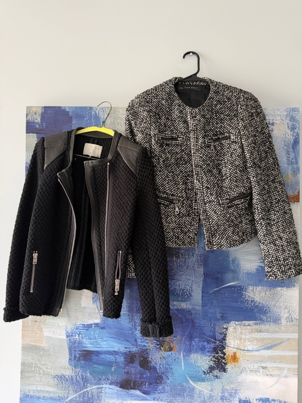 IRO Black Leather Jacket and Zara Tweed Blazer (Double Deal)